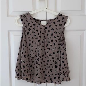 Zara light brown tank top with leopard print